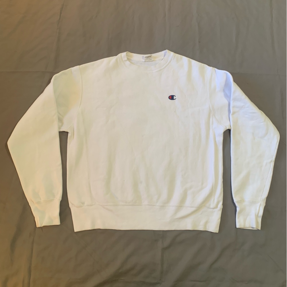 Vintage Champion White Men's Reverse Weave Sweatshirt M